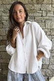 Hush Pillow Cotton Boyfriend Shirt White Pre order 5 days 